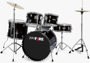 Bateria Spanking Pro Fire Preta Bb22" Ferragens Cromadas
