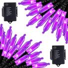 Bateria String Lights Brightown Purple 17,8 pés e 50 LED, pacote com 2 unidades Bateria String Lights Brightown Purple 17,8 pés e 50 LED, pacote com 2 unidades