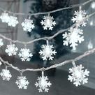 Bateria String Lights CESOF 20 pés 40 LED Snowflake Cool White