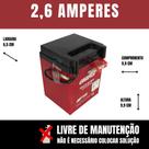 Bateria Titan 99 2,6 Amperes Selada Livre de Manutenção Moto Honda CG 125 XL 125 XLR 125