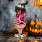 Bateria USB da lâmpada de vela Eldnacele Halloween Snow Globe