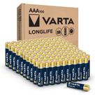 Bateria VARTA Longlife AAA Alcalina, pacote com 100