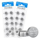 Bateria Voniko AG13 LR44 1,5 V, pacote com 20 unidades, ultra potente, alcalina Bateria Voniko AG13 LR44 1,5 V, pacote com 20 unidades, ultra potente, alcalina