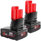 Bateria waitley 12V 6.0Ah de reposição, pacote com 2 unidades para Milwaukee