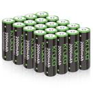 Baterias AA recarregáveis Kruta 2000mAh 1,2V (pacote 20)