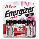 Baterías Alcalinas Energizer MAX AA Paquete de 12 de Larga Duración