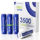 Baterias de lítio Blinkspower AA, pacote com 4, 3500mAh e 1,5V