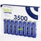 Baterias de lítio Blinkspower AA, pacote com 8, 3500mAh e 1,5 V