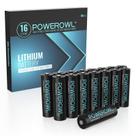 Baterias de lítio POWEROWL AA 1.5V 3400mAh, pacote com 16