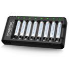 Baterias Recarregáveis AAA POWEROWL 1000mAh (8 Unidades) com Carregador