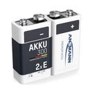 Baterias recarregáveis Ansmann 9V 300mAh NiMH (pacote com 2)