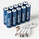 Baterias recarregáveis Bump NiMH AA 1,2 V 1000 mAh, pacote com 10