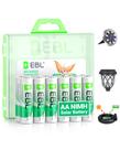 Baterias recarregáveis EBL Solar AA 1300mAh NIMH 1,2V x12