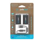 Baterias USB-C recarregáveis de 9 V, azul claro, pacote com 2