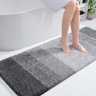 Bath Runner OLANLY Microfibra Absorvente Extra Macia 54x60cm Cinza