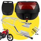 Baú 28 Litros Pro Tork com Bagageiro Tubular Preto ou Cromado para Titan 160 Honda 2016 a 2024 Modelo Original