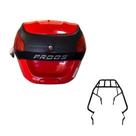 Baú 29 litros Vermelho com Bagageiro para Biz 2013 até 2015 Baú 29 litros Vermelho com Bagageiro para Biz 2013 até 2015