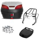 Baú 30 Litros Pro Tork Smartbox 3 + Bagageiro Xtz 250 Lander Prata
