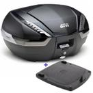 Baú 47L Givi Monokey V47nnt Tampo Abs Carbon E Lente Fumê + Base E250 Givi