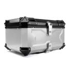 Baú Alumínio Moto 65L X Universal Bauleto C/ Suporte Bagageiro Cores:Prata