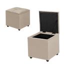 Baú Banqueta Organizador Porta Itens Quadrado Compacto Casa