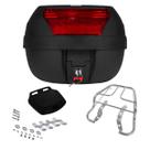 Bau Bauleto 28L Vermelho Fumê Cristal + Bagageiro Aço Modelo Sansão Titan 125 1995 à 1999