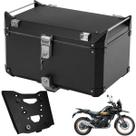 Baú Bauleto 55 L Alumínio Preto + Suporte Himalayan 450 Bráz