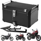 Baú Bauleto 55 L Alumínio Preto + Suporte Nx500 Cb500x Bráz