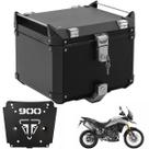 Baú Bauleto de Alumínio Preto 43 L + Suporte Tiger 900 Bráz