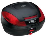 Bau bauleto moto givi 47l monolock simply e-470n preto lente vermelha cabe 2 capacetes