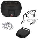 Baú Bauleto Preto 28 Litros Com Refletor Pro Tork + Bagageiro Moto
