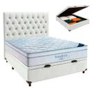 Bau Blindado Branco+Colchão Casal Freedom Ortobom+Cabeceira