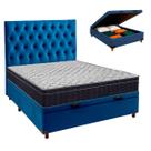 Bau Blindado+Colchão Casal Airtech 150 Ortobom+Cabeceira