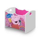 Baú Box Infantil Caixa Organizador Cesto de Brinquedos Design Divertido Estampa Peppa Rosa