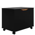 Baú Box Multiuso Banco Sapateira Quarto Mini Recamier Cama Infantil Cesto Guarda Brinquedos Gabinete Banheiro - Preto