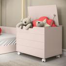Bau Caixa De Brinquedos Toys Com Tampa E Rodizios Rose