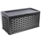 Bau Caixa Organizadora Multiuso e Banco Plástico 2 Pessoas Rattan 335 Litros Starplast