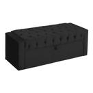 Báu Calçadeira Emma 160cm Suede Preto - Vallisa Decor