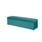 Baú Calçadeira Estofada Helena 1,20 Cm Suede Azul Turquesa