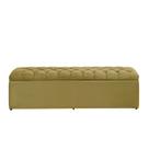 Baú Calçadeira Estofada Imperatriz 100 Cm Suede Amarelo
