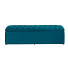 Baú Calçadeira Estofada Imperatriz 100 Cm Suede Azul Royal