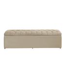 Baú Calçadeira Estofada Imperatriz 100 Cm Suede Bege