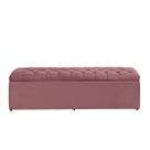 Baú Calçadeira Estofada Imperatriz 100 Cm Suede Rosa