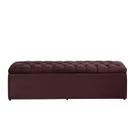 Baú Calçadeira Estofada Imperatriz 1,38 Cm Suede Bordô