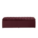 Baú Calçadeira Estofada Imperatriz 1,38 Cm Suede Marsala