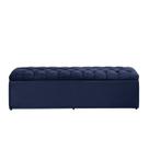 Baú Calçadeira Imperatriz 1,38 Cm Suede Azul Marinho