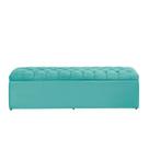 Baú Calçadeira Imperatriz 1,38 Cm Suede Azul Turquesa