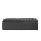 Baú Calçadeira Imperatriz 1,38 Cm Suede Cinza Grafite