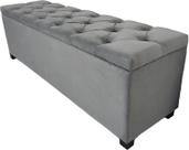 Baú Clássico Tamanho Queen 160x40x45cm Na Cor Cinza - Elegância Para Sua Casa