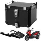 Baú de Alumínio Preto 43 L + Bagageiro Honda Adv 160 Bráz